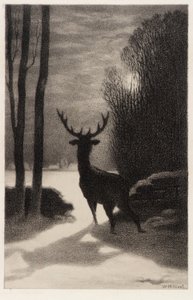 Hirsch im Mondlicht von William Morris Hunt