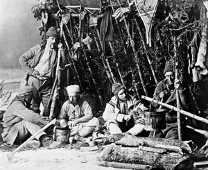 Leben des Trappers in Kanada, Foto von Nottman, circa 1890
