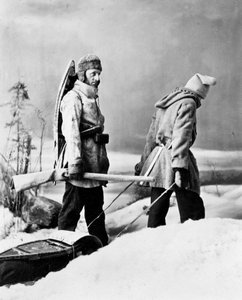 Leben des Trappers in Kanada, Foto von Nottman, ca. 1890