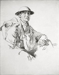Die Manchesters, Arras. Gerade aus den Schützengräben bei Arras. Durch die Schlachten von Ypern und Somme unversehrt. Gehen nach Sheffield, um zu heiraten. von William Orpen