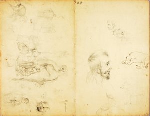 (Studien--Christus predigt, Mann mit Speer, etc.)