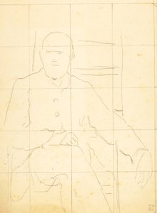 Älterer Mann, der in einem Stuhl sitzt von William Page