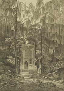 Ansicht der Kapelle im Garten von Strawberry Hill, graviert von Godfrey, 1784 von William Pars