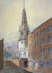 Kirche St. Bride, Fleet Street, City of London, ca. 1815 von William Pearson