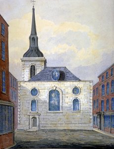 Kirche St. Mary Abchurch, City of London, um 1815 von William Pearson
