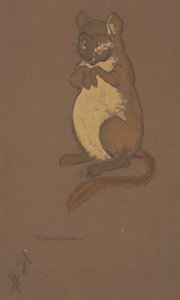 Schlafmaus-Kostümentwurf für Alice im Wunderland von William Penhallow Henderson