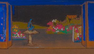 Garten der Blumen (Bühnenbild für Alice im Wunderland, 1915) von William Penhallow Henderson