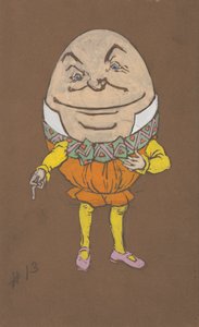 Humpty Dumpty Kostümdesign für Alice im Wunderland von William Penhallow Henderson