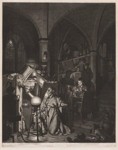 Der Alchimist, auf der Suche nach dem Stein der Weisen, entdeckt Phosphor und betet für den erfolgreichen Abschluss seiner Operation, wie es der Brauch der alten chemischen Astrologen war von William Pether