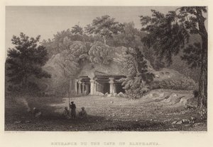 Eingang zur Elephanta-Höhle von William Purser