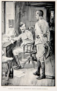 Yorke erhält eine Depesche von Baden-Powell, Illustration aus 