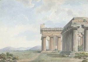 Ansichten im Levante: Tempelruinen in Paestum, ca. 1785 von William Reveley