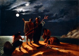 Indianer erleben eine Mondfinsternis, ca. 1848-50