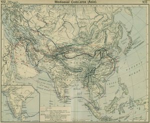 Mittelalterlicher Handel in Asien. Aus dem Historischen Atlas