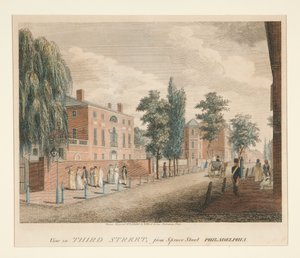 Ansicht in der Third Street, von der Spruce Street Philadelphia von William Russell Birch