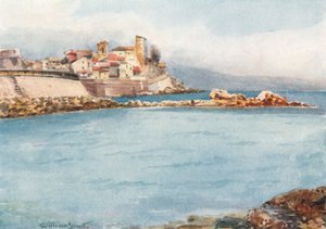 Antibes vom Westen (Farblithografie) von William Scott