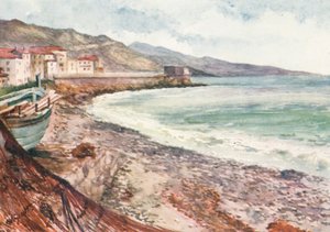 Frankreich und Italien, am Ufer, Mentone, Blick Richtung Bordighera von William Scott
