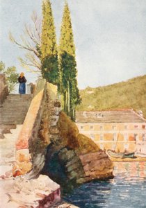 Der "Cavetto di S Michele," nahe Rapallo (Farblithografie) von William Scott