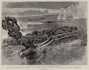 Ein ernsthaftes Missgeschick auf der Reise, der Schlitten bricht durch das Eis in der Nähe von Kap Cecil Harmsworth von William Small
