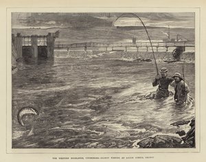 Die westlichen Highlands, Connemara, Lachsfischen am Lough Corrib, Galway von William Small