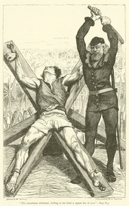 Der Henker trat vor, einen quadratischen Eisenstab in der Hand haltend von William Small