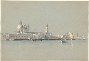 Blick über den Giudecca-Kanal zur Salute und zum Campanile von San Marco von William Stanley Haseltine