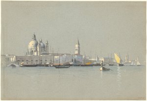 Blick über den Giudecca-Kanal zur Salute und dem Campanile von San Marco von William Stanley Haseltine