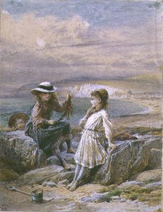 Zwei Mädchen und ein Junge mit Seetang von William Stephen Coleman