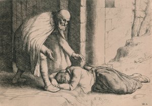 Barmherzigkeit sinkt vor dem Tor nieder, um 1916 von William Strang