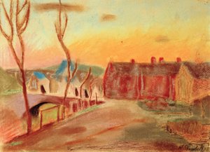 Dorfweg in Rosa von William Straube