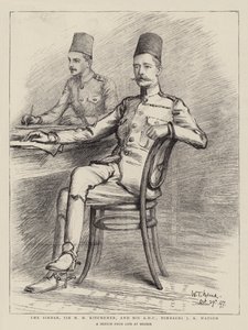 Der Sirdar, Sir H H Kitchener, und sein ADC, Bimbashi J K Watson