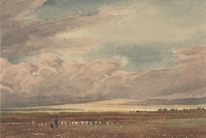 Salisbury Plain mit Old Sarum in der Ferne, Wiltshire, 1810-62 von Joseph Mallord William Turner