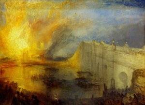 Das Brennen der Häuser von Lords und Commons, 16. Oktober von Joseph Mallord William Turner