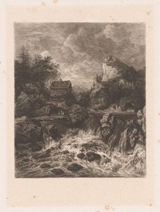 Landschaft mit einem Wasserfall