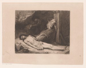 Maria und Johannes der Täufer trauern am Körper Christi von William Unger