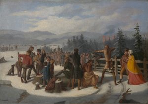 Szenen aus den Pionieren von Cooper, Deerslayer beim Schießwettbewerb von William Walcutt