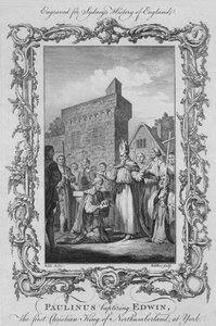Paulinus tauft Edwin, den ersten christlichen König von Northumberland, in York, 1773 von William Walker
