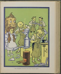 "Der Blechschmied arbeitete drei Tage und vier Nächte", Illustration aus "Der wunderbare Zauberer von Oz" von Lyman Frank Baum von William Wallace Denslow