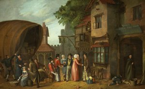 Szene vor einem Gasthaus, vielleicht in Congresbury, Somerset, ca. 1824
