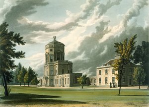 Außenansicht des Astronomischen Observatoriums, Illustration aus der Geschichte von Oxford