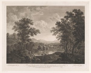 Landschaft mit Hirten und Vieh an einem See (Second Premium Landscape)