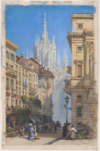 Der Dom in Mailand von einer Seitenstraße von William Wyld