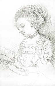 Frau beim Lesen von William of Bath Hoare