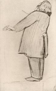 Johannes Brahms (1833-1897) deutscher Komponist, dirigierend (Zeichnung) von Willy von Beckerath