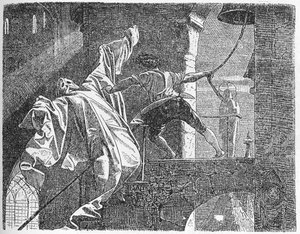 „Die Geschichte des jungen Mannes, der auszog, um zu lernen, was Angst ist“ (Holzschnitt)