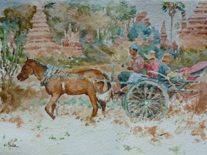 924 Eine Fahrt um die Tempel, Bagan