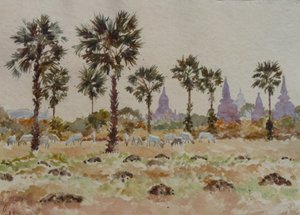 Blaue Kühe und Palmettos