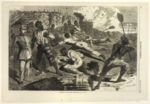 Eine Granate in den Rebellen-Schützengräben von Winslow Homer