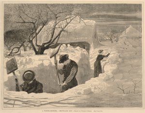 Ein Wintermorgen--Schneeschaufeln, aus Every Saturday, 14. Januar 1871