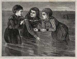 Baden in Long Branch - Oh, ist das kalt!, 1871 von Winslow Homer